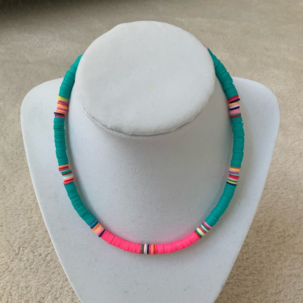 ALLTHEMUST BRAND TURQUOISE HEISHI BEADED NECKLACE
